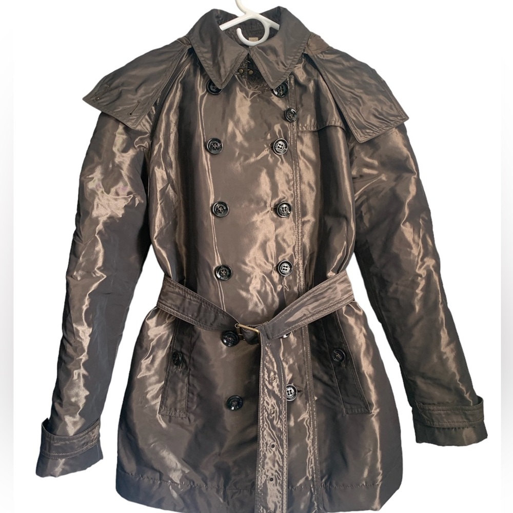 BURBERRY BRIT Metallic Olive Down Coat size medium